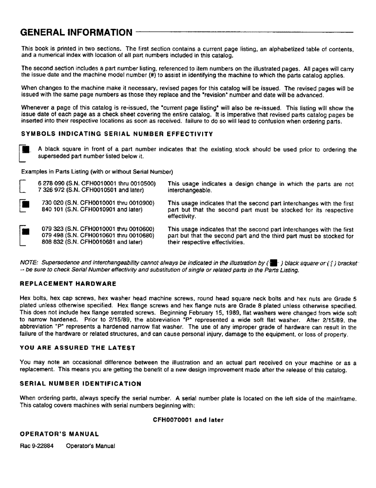 Схема запчастей Case IH 8750 - (1-1) - GENERAL INFORMATION (Jun 4 2002 12:01:00.0044 PM) (00) - GENERAL & PICTORIAL INDEX