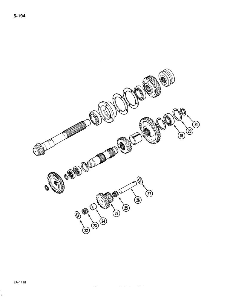 Схема запчастей Case IH 385 - (6-194) - RANGE TRANSMISSION - IN REAR FRAME (CONTD) (06) - POWER TRAIN