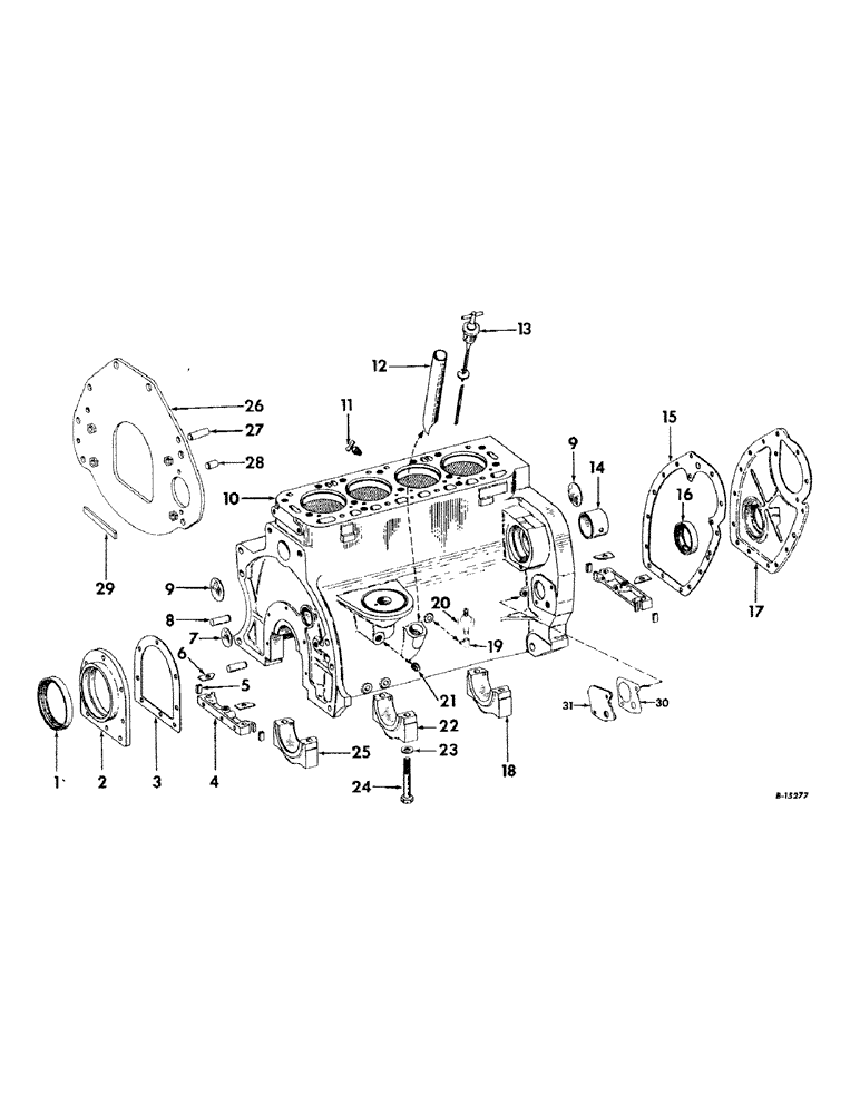 Схема запчастей Case IH 2424 - (014) - CARBURETED ENGINE, CRANKCASE AND RELATED PARTS (01) - ENGINE