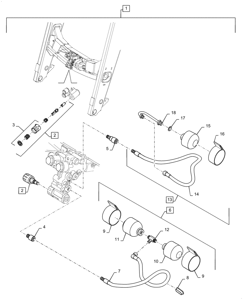 Схема запчастей Case IH L755 - (35.350.020) - VAR - 717520056 - SOFT RIDE KIT (35) - HYDRAULIC SYSTEMS