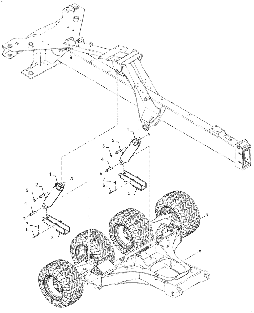 Схема запчастей Case IH 2160 - (44.100.AD[12]) - HIGH FLOAT LIFT CYLINDER AND LOCKS (44) - WHEELS