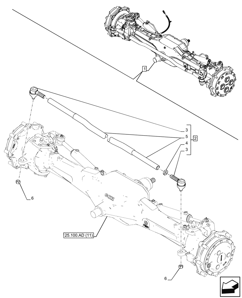 Схема запчастей Case IH PUMA 240 CVT - (41.106.AG[11]) - VAR - 391157 - 4WD FRONT AXLE, TIE-ROD ASSY (41) - STEERING