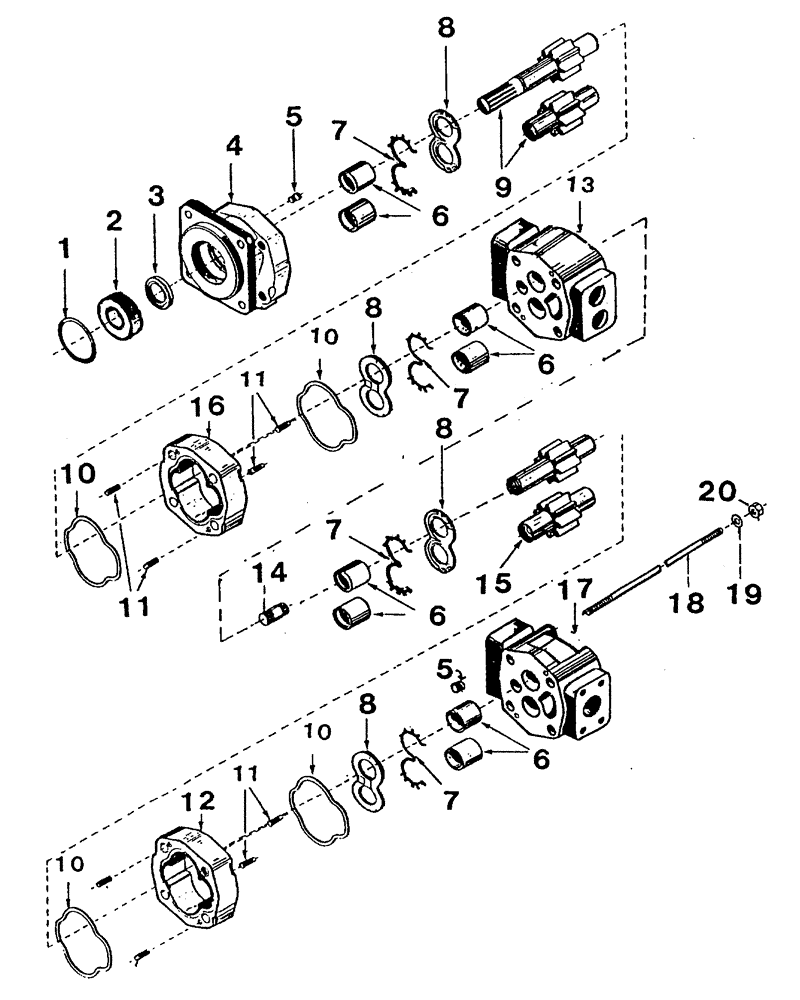 Схема запчастей Case IH 7700 - (B03[11]) - PUMP HYDRAULIC P350 B Hydraulic Components & Circuits