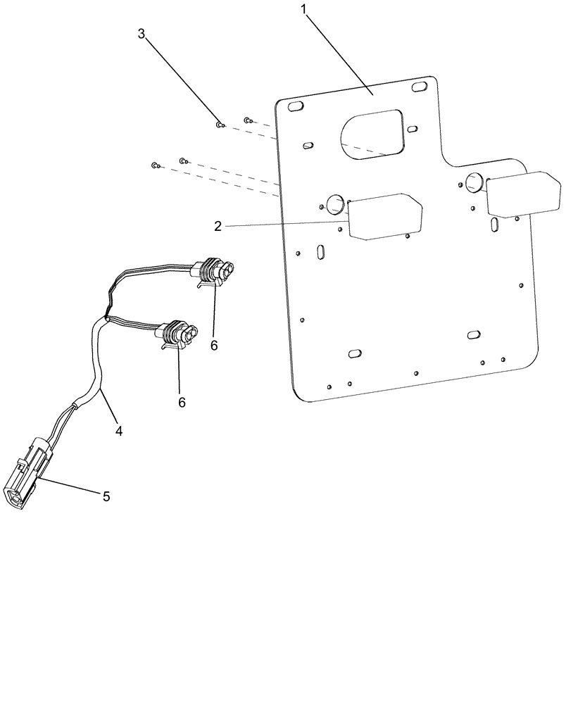 Схема запчастей Case IH 620 - (04-35) - REAR LICENSE PLATE AND HARNESS, CHINA ONLY (06) - ELECTRICAL SYSTEMS