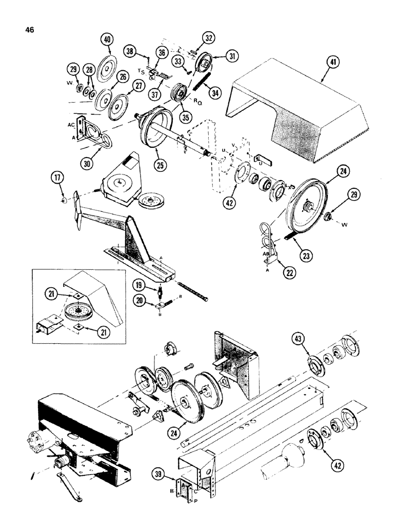 Схема запчастей Case IH 750 - (46) - MAIN DRIVES, FRONT UNIT 
