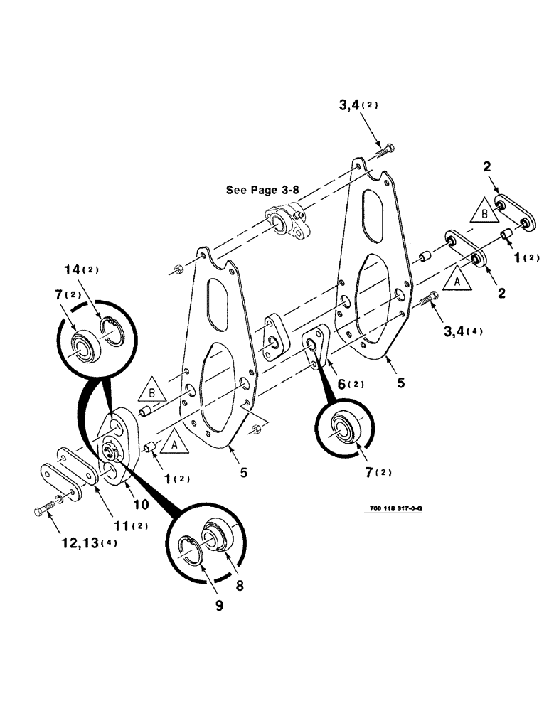 Схема запчастей Case IH 8340 - (3-04) - SWAYBAR ASSEMBLY, SICKLE (58) - ATTACHMENTS/HEADERS