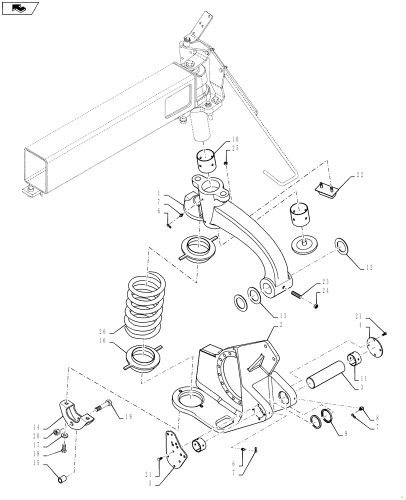 Схема запчастей Case IH 4420 - (04-014) - STRUT GROUP, LEFT Suspension & Frame