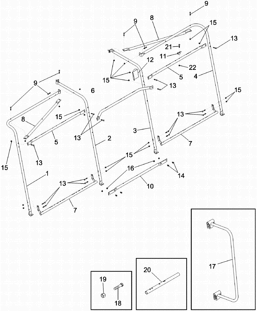 Схема запчастей Case IH 620 - (09C-22) - CONVEYOR CHUTE SUPPORTS (15) - HANDLING SYSTEM