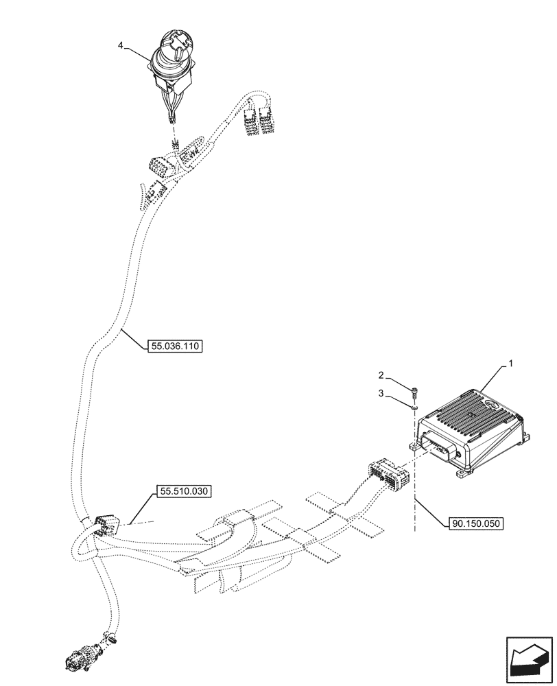 Схема запчастей Case IH FARMALL 80V - (55.036.100) - VAR - 74390, 759021 - HYDRAULIC, ELECTRONIC CONTROL UNIT, JOYSTICK - HYDRAULIC, ELECTRONIC CONTROL UNIT, JOYSTICK, W/DOC, CAB (55) - ELECTRICAL SYSTEMS
