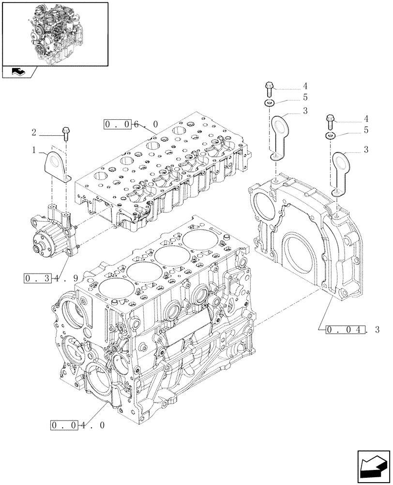 Схема запчастей Case IH FARMALL 60 - (0.45.0) - HOOKS - ENGINE (01) - ENGINE
