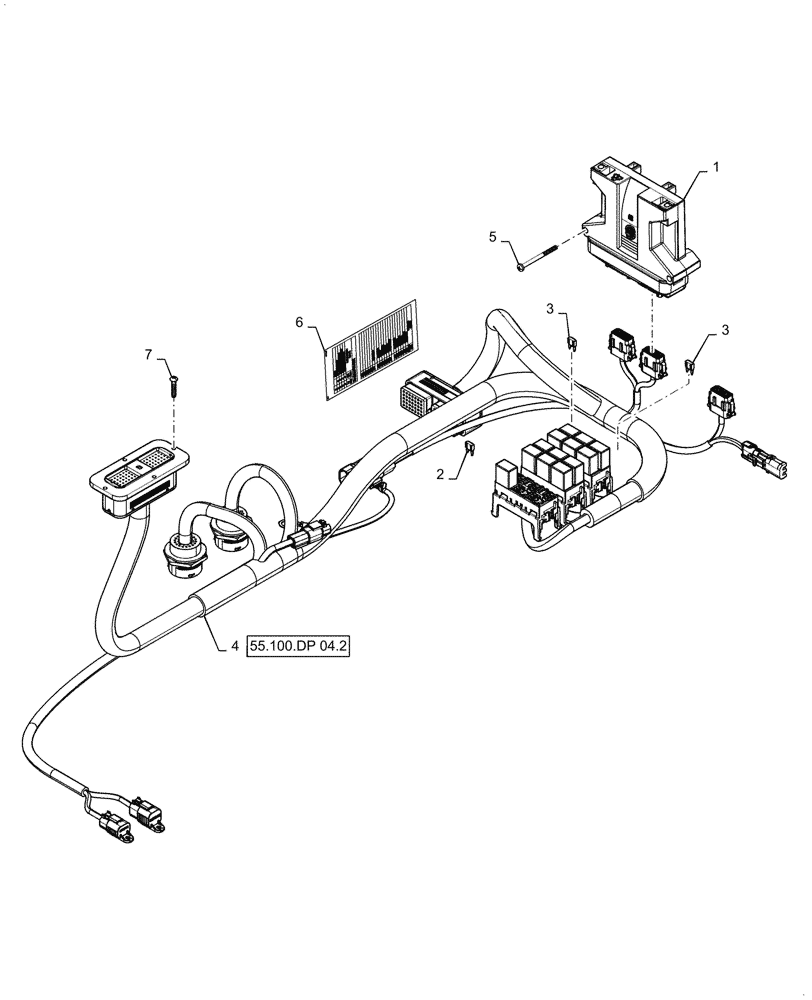 Схема запчастей Case IH PATRIOT 4440 - (55.100.DP[04.1]) - LH COMPARTMENT HARNESS ASSY, ASN YGT044000 (55) - ELECTRICAL SYSTEMS