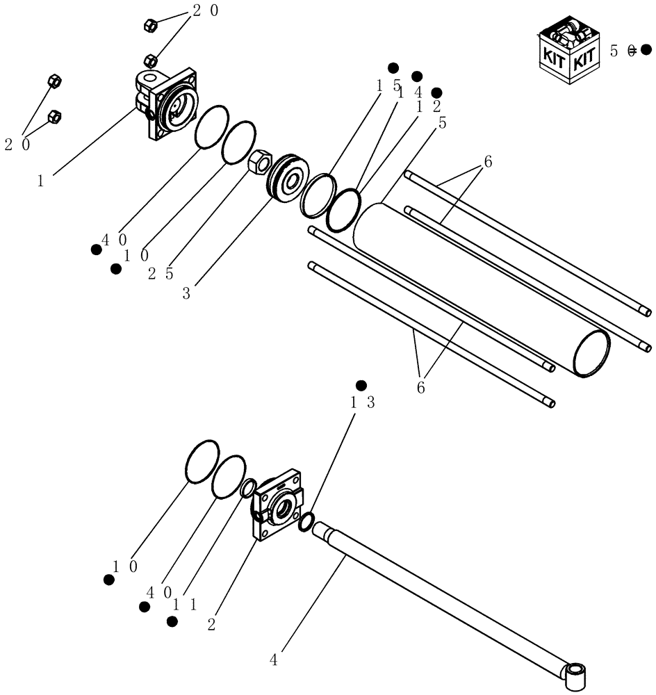 Схема запчастей Case IH 40 - (35.100.03) - WING LIFT CYLINDER 86990365, 5" X 30" (35) - HYDRAULIC SYSTEMS