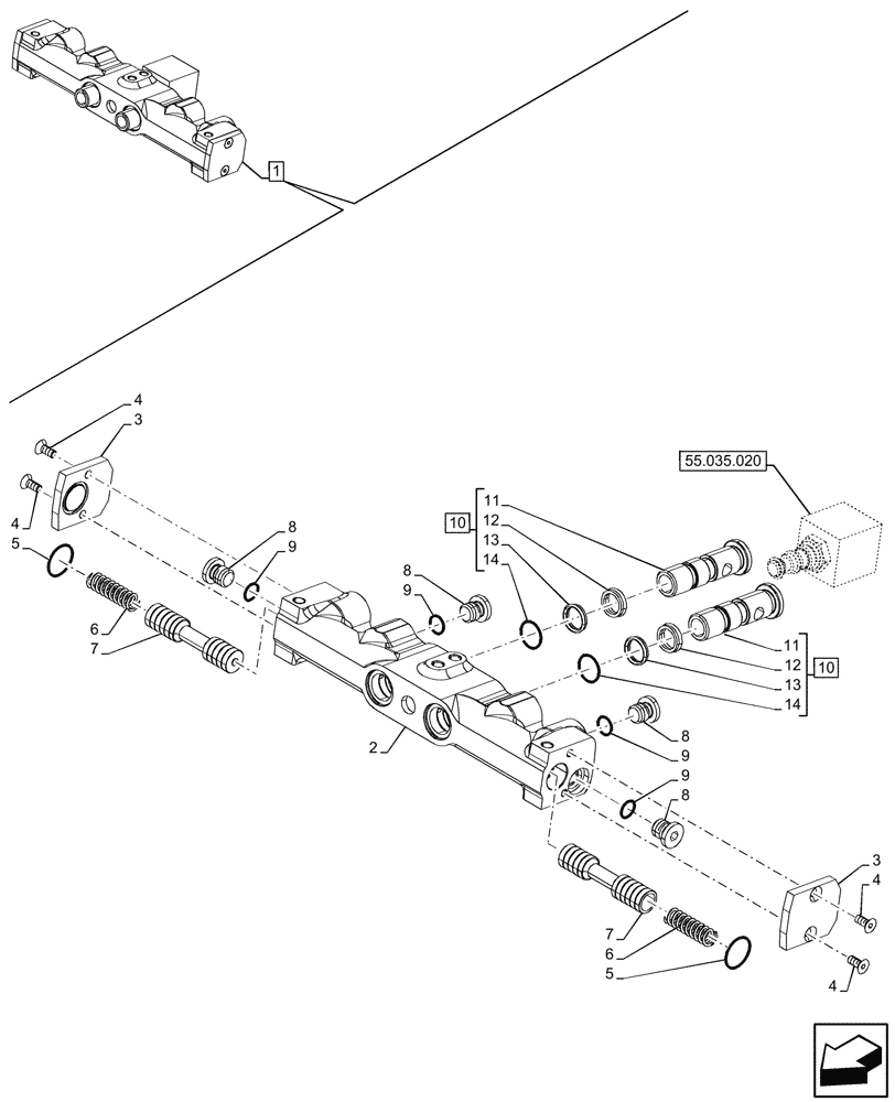 Схема запчастей Case IH FARMALL 90CL - (35.204.450) - VAR - 759024 - 3 REMOTE CONTROL VALVES, W/ DIVERTER, COMPONENTS (MDC) (35) - HYDRAULIC SYSTEMS