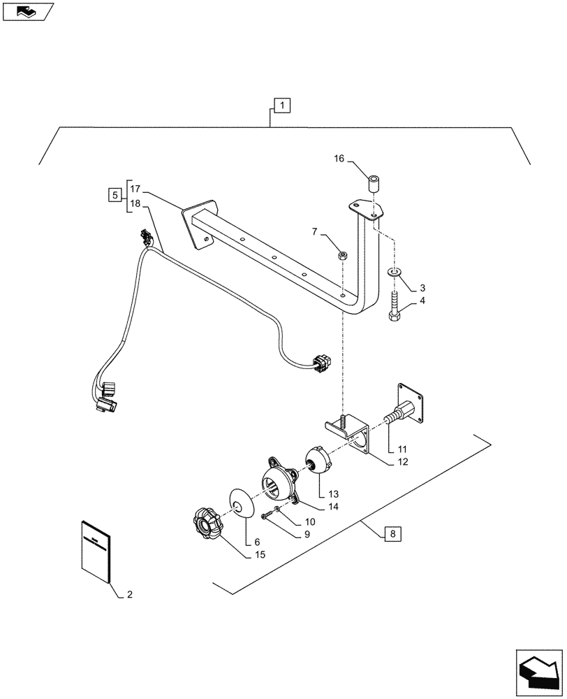 Схема запчастей Case IH MAXXUM 140 - (88.100.55[07]) - DIA KIT - BRACKET FOR MOUNTING EQUIPMENT MONITORS (88) - ACCESSORIES