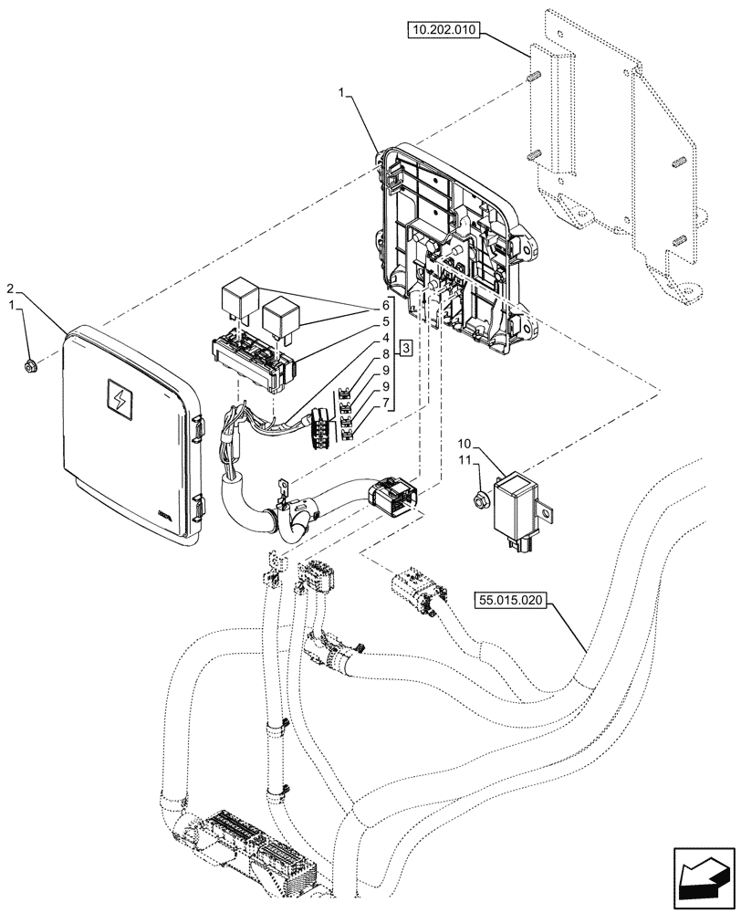 Схема запчастей Case IH FARMALL 110CL - (55.015.050) - VAR - 759324, 759325 - ENGINE, ELECTRONIC CONTROL UNIT (55) - ELECTRICAL SYSTEMS