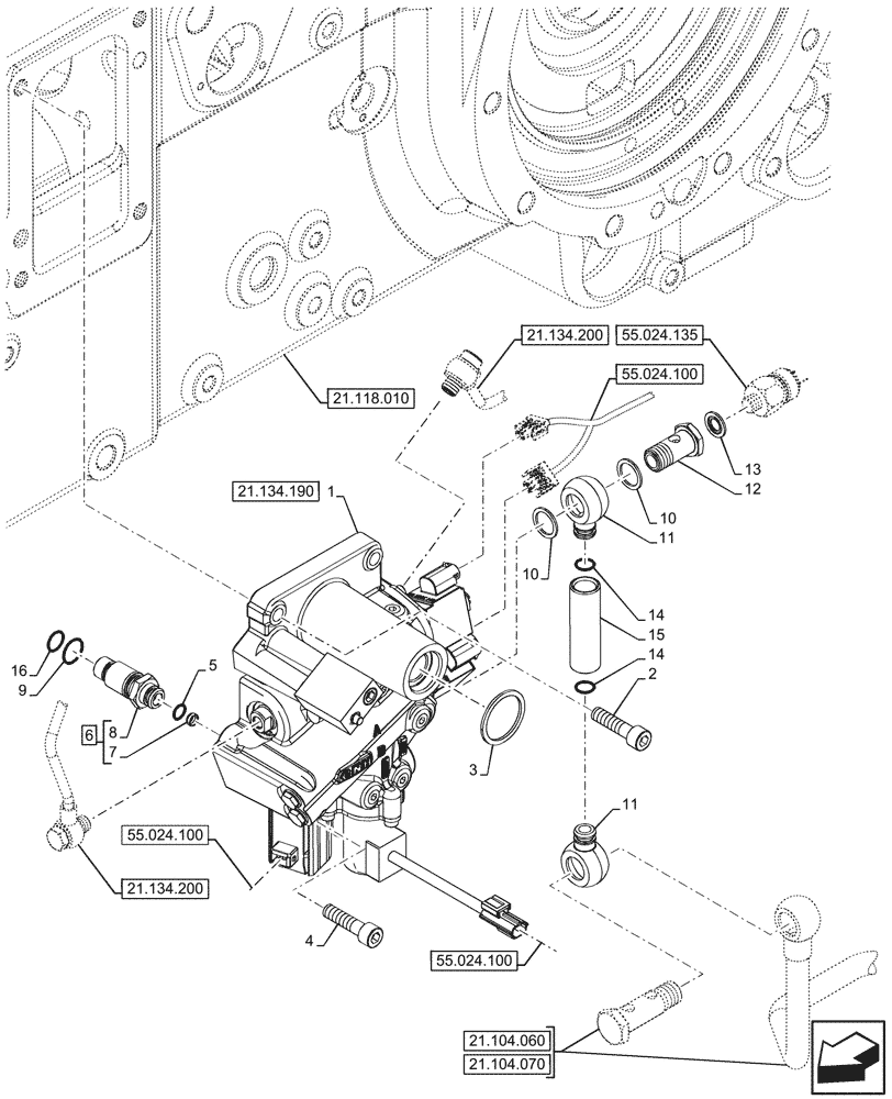 Схема запчастей Case IH FARMALL 110CL - (21.134.180) - VAR - 759007 - POWERSHUTTLE, TRANSMISSION CONTROL VALVE, CREEPER, HI-LO (21) - TRANSMISSION