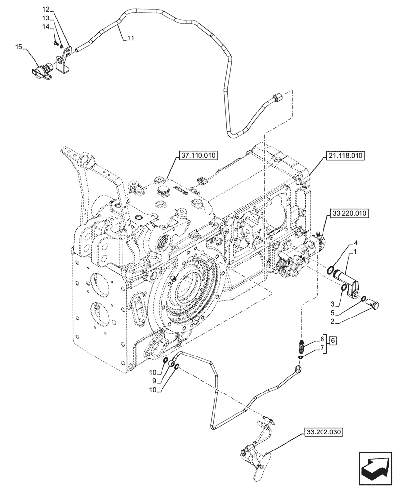 Схема запчастей Case IH FARMALL 110CL - (33.220.030) - VAR - 743516 - TRAILER BRAKE VALVE, LINE (33) - BRAKES & CONTROLS