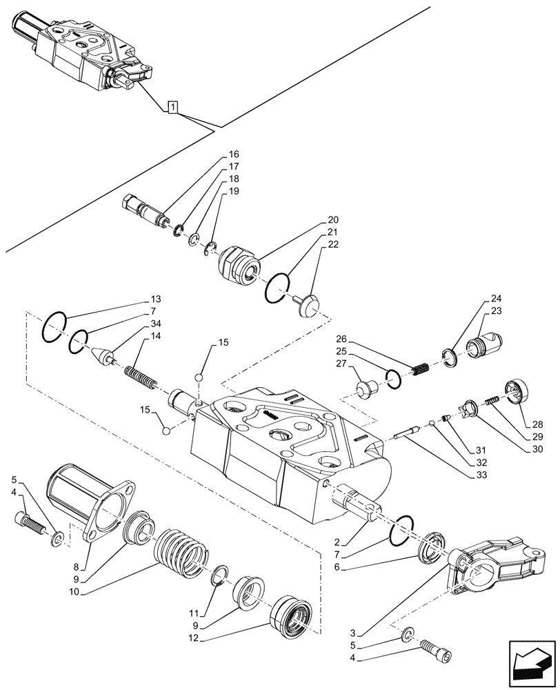 Схема запчастей Case IH FARMALL 110CL - (35.204.290) - VAR - 759023, 759024 - 3 REMOTE CONTROL VALVES, COMPONENTS (35) - HYDRAULIC SYSTEMS