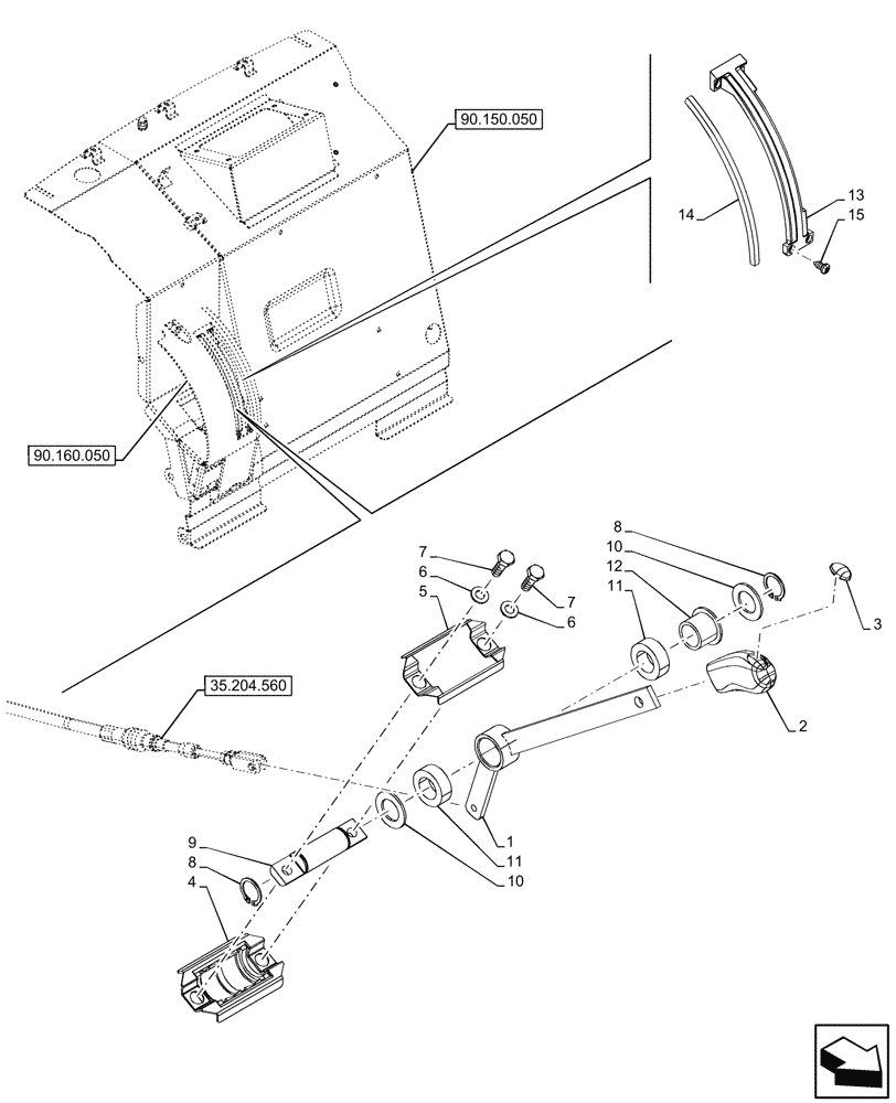 Схема запчастей Case IH FARMALL 110CL - (35.204.370) - VAR - 759023 - 3 REMOTE CONTROL VALVES, LEVER, CAB (35) - HYDRAULIC SYSTEMS