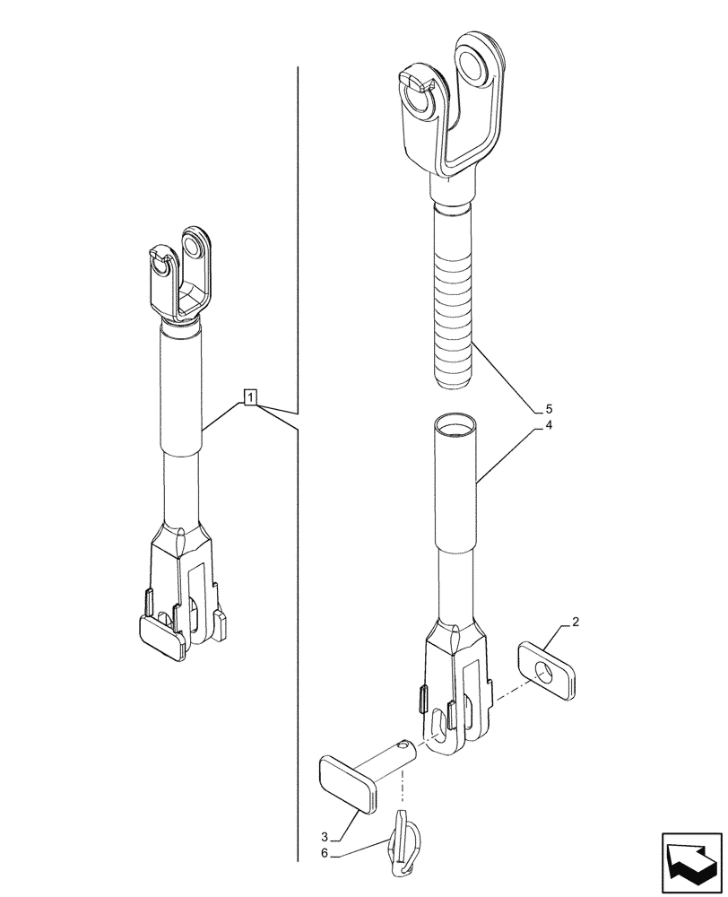 Схема запчастей Case IH FARMALL 110CL - (37.120.260) - VAR - 758895 - REAR, 3 POINT HITCH, ADJUSTMENT ROD, MECHANICAL, LH, COMPONENTS (37) - HITCHES, DRAWBARS & IMPLEMENT COUPLINGS