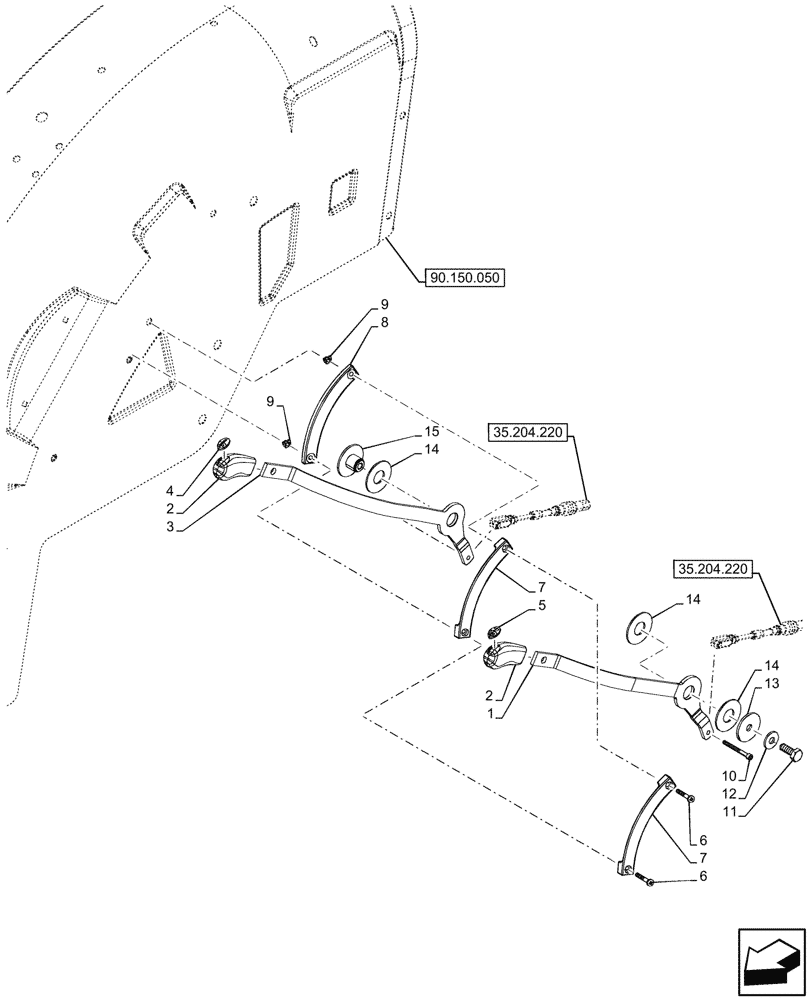 Схема запчастей Case IH FARMALL 110CL - (35.204.990) - VAR - 759022, 759023 - 2 REMOTE CONTROL VALVES, DIVERTER, CAB (35) - HYDRAULIC SYSTEMS