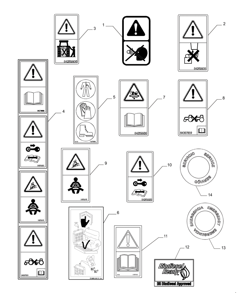Схема запчастей Case IH PUMA 230 - (90.108.AC[01]) - DECALS (90) - PLATFORM, CAB, BODYWORK AND DECALS