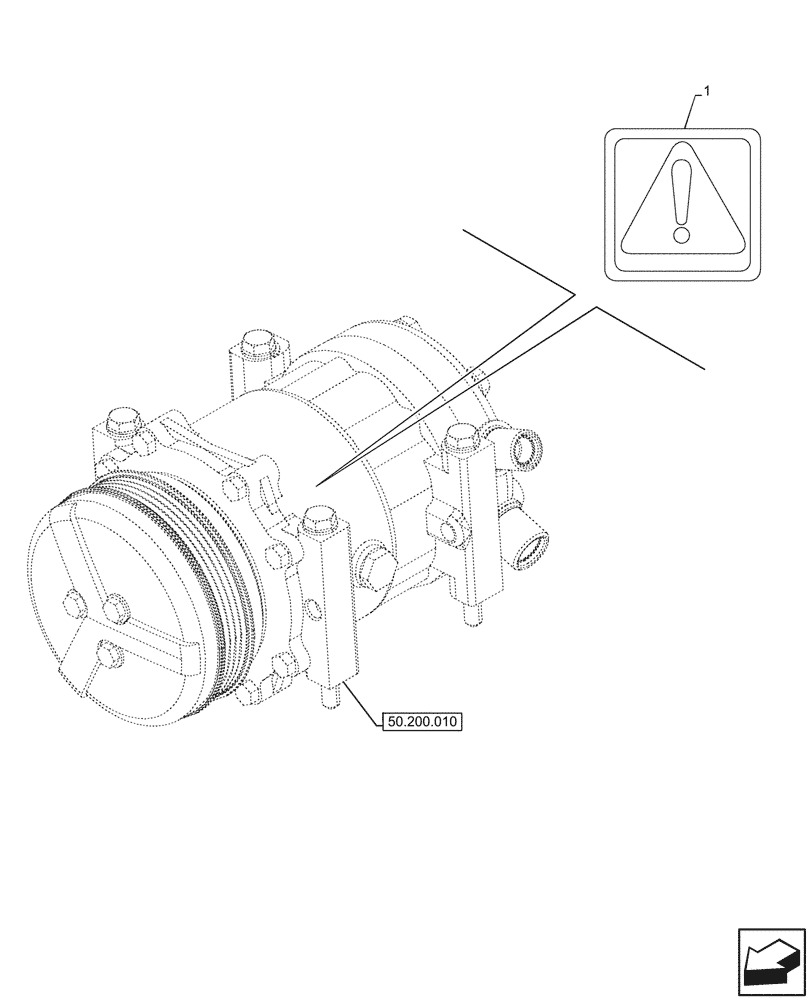 Схема запчастей Case IH FARMALL 110CL - (90.108.230) - VAR - 759033 - DECAL, A/C COMPRESSOR, WARNING, CAB (90) - PLATFORM, CAB, BODYWORK AND DECALS