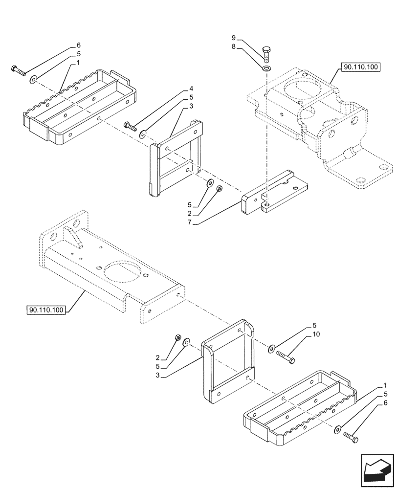 Схема запчастей Case IH FARMALL 90CL - (90.118.060) - STEP (90) - PLATFORM, CAB, BODYWORK AND DECALS