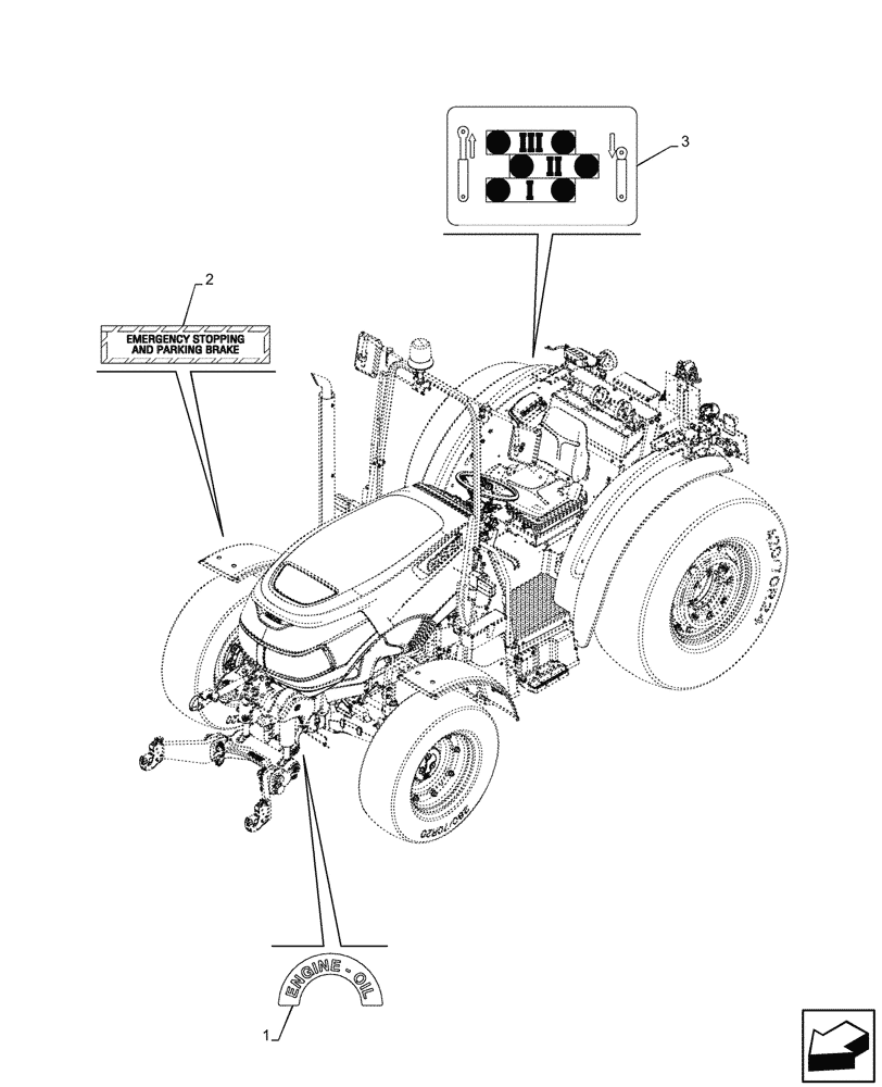 Схема запчастей Case IH FARMALL 80CL - (90.108.550) - DECAL, W/O CAB (90) - PLATFORM, CAB, BODYWORK AND DECALS