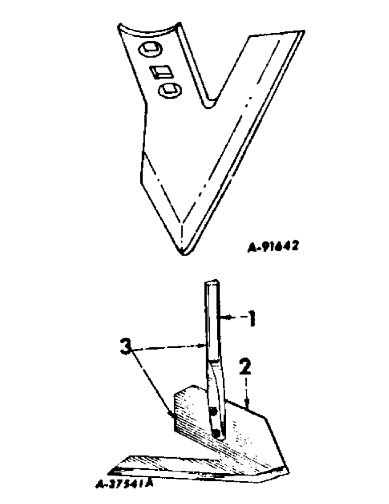 Схема запчастей Case IH INTERNATIONAL - (YB-4) - SHOVELS AND SWEEPS, THREE-HOLE TEXAS HALF SWEEPS 