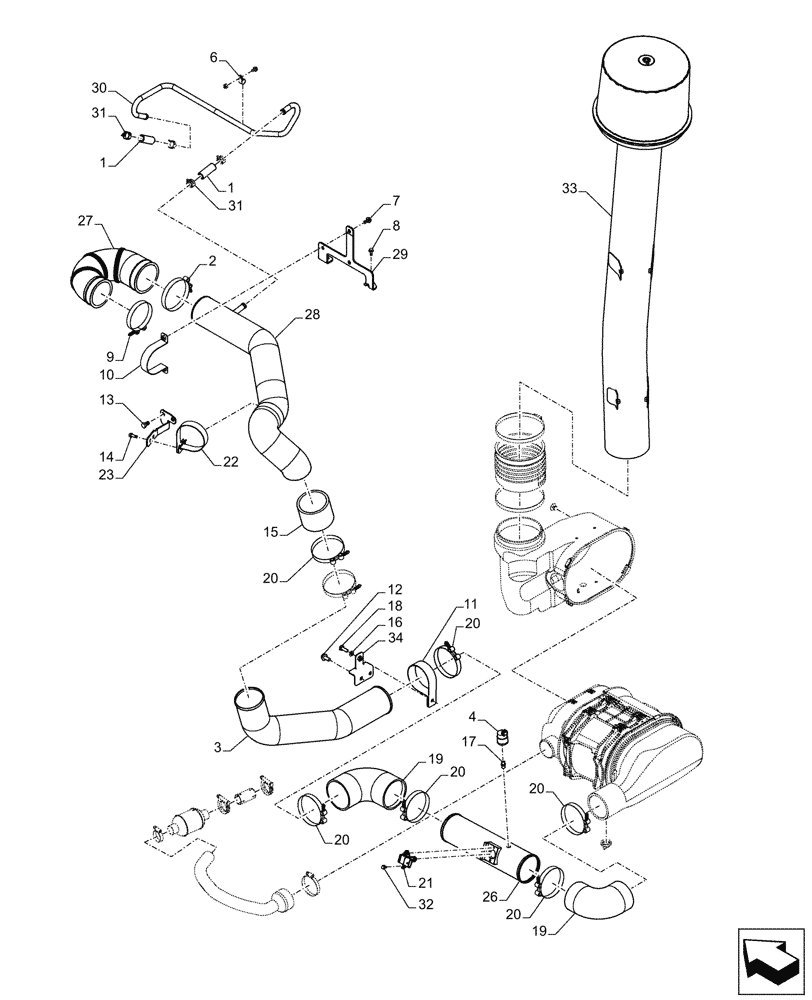 Схема запчастей Case IH PUMA 200 - (10.202.BD[02]) - AIR INTAKE (10) - ENGINE