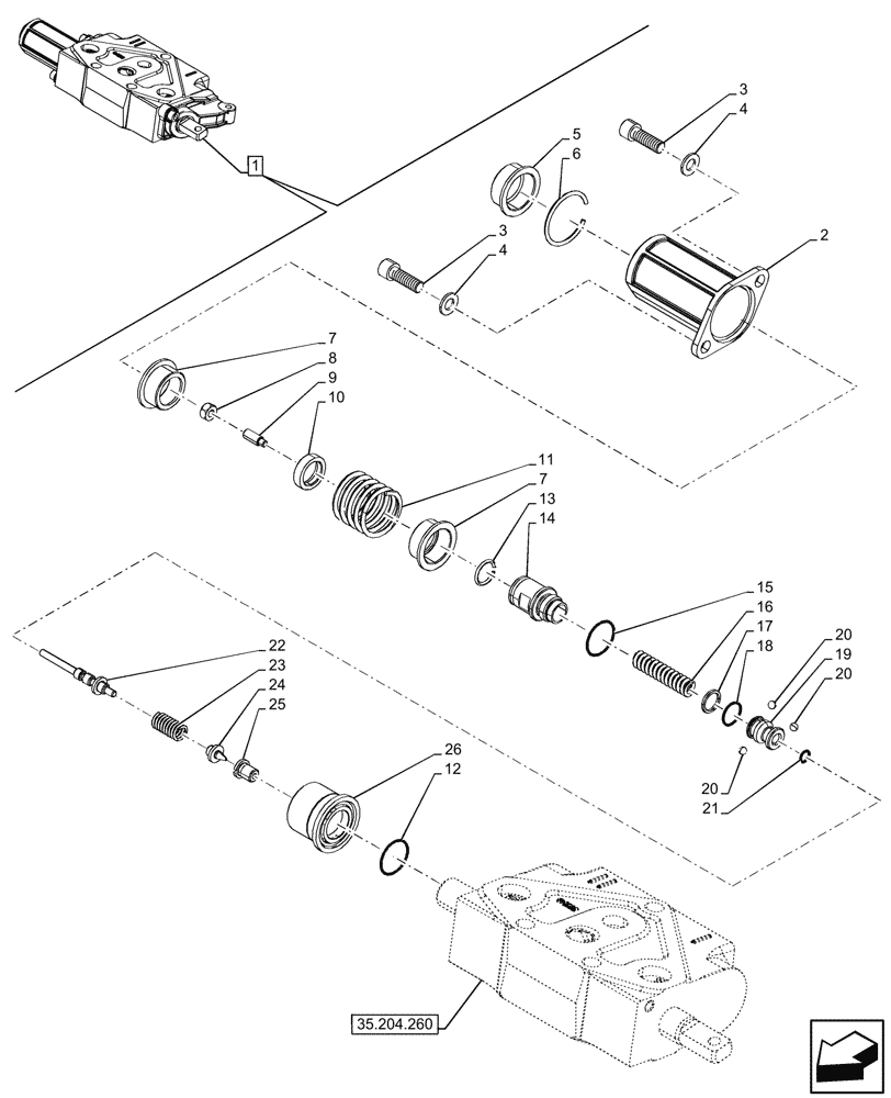 Схема запчастей Case IH FARMALL 90CL - (35.204.270) - VAR - 759023, 759024 - 3 REMOTE CONTROL VALVES, COMPONENTS (35) - HYDRAULIC SYSTEMS