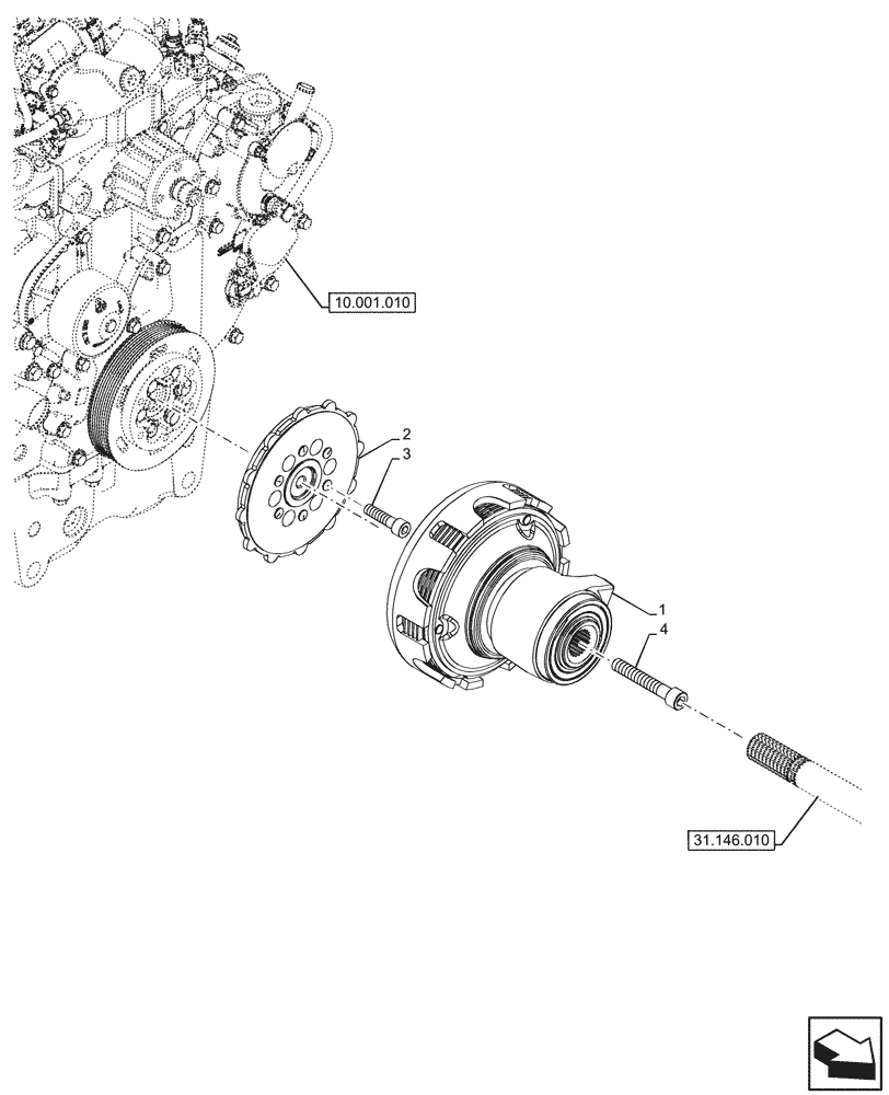Схема запчастей Case IH FARMALL 90CL - (31.146.030) - VAR - 743522 - CLUTCH, FRONT PTO (31) - IMPLEMENT POWER TAKE OFF