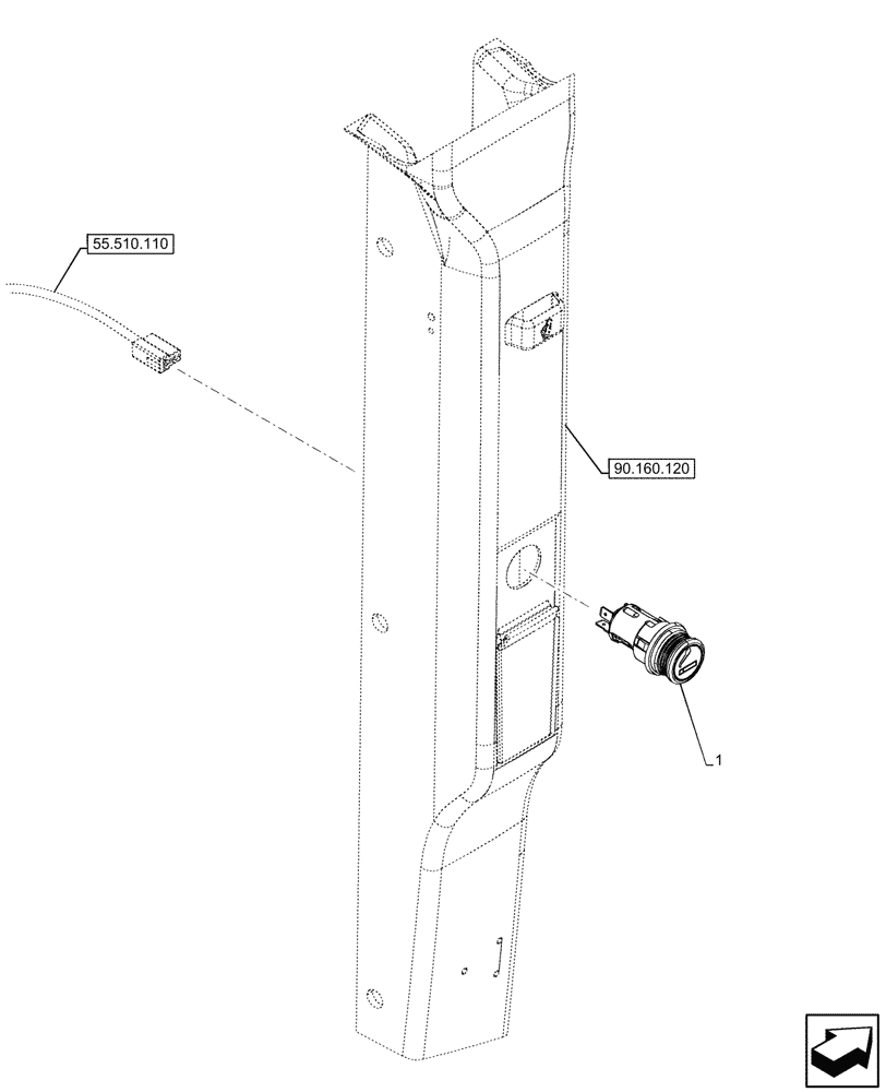 Схема запчастей Case IH FARMALL 110CL - (55.512.050) - CIGARETTE LIGHTER, CAB (55) - ELECTRICAL SYSTEMS
