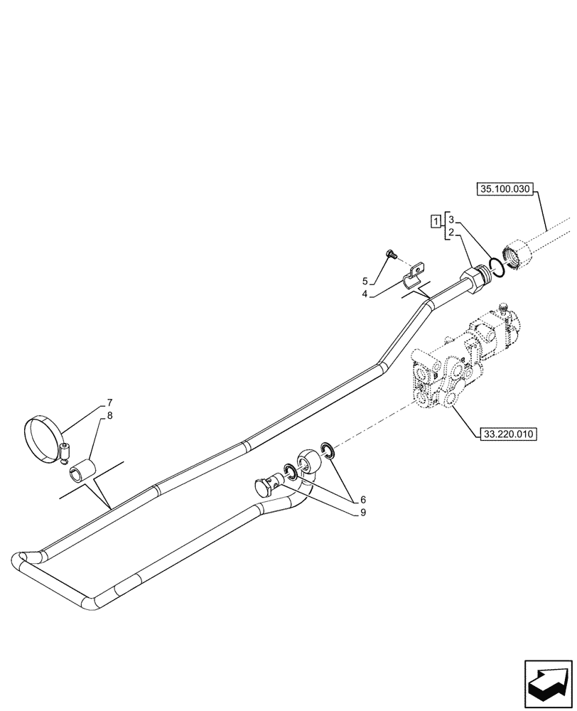 Схема запчастей Case IH FARMALL 90CL - (35.100.020) - VAR - 743915, 743970 - HYDRAULIC LIFT, LINE, W/O MID MOUNT VALVES (35) - HYDRAULIC SYSTEMS
