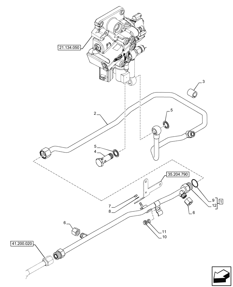 Схема запчастей Case IH FARMALL 100CL - (21.104.060) - VAR - 743524, 759011 - TRANSMISSION OIL, MECHANICAL, TRANSMISSION (21) - TRANSMISSION