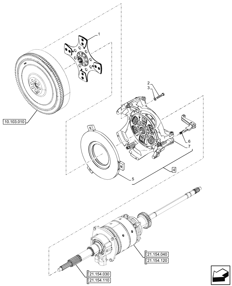 Схема запчастей Case IH FARMALL 90CL - (18.112.020) - VAR - 330273, 743509 - ENGINE FLYWHEEL, DAMPER, POWERSHUTTLE (18) - CLUTCH