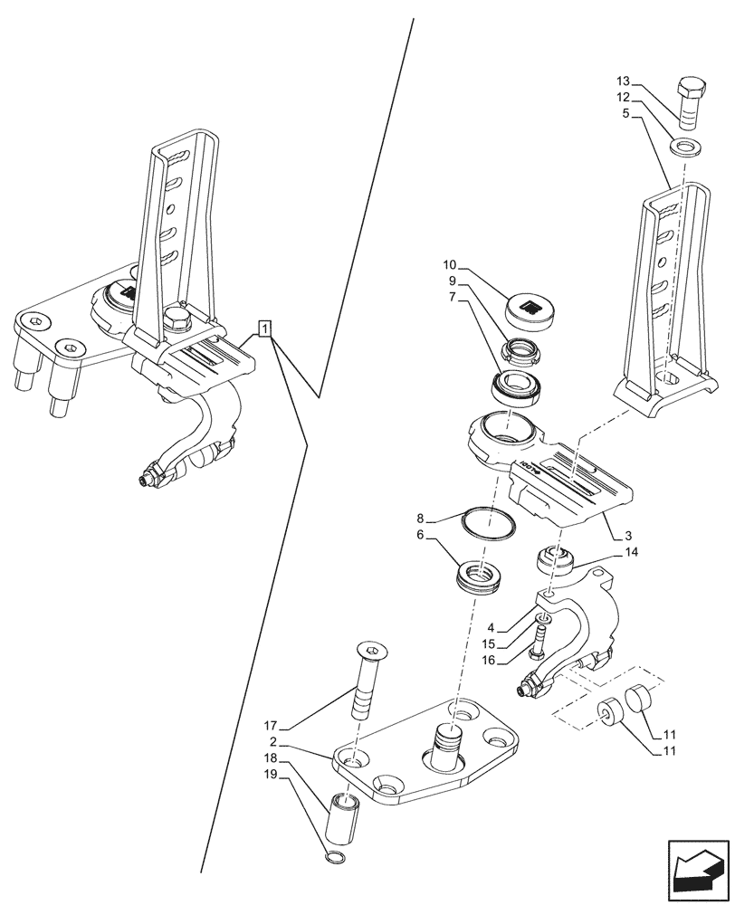 Схема запчастей Case IH FARMALL 110CL - (90.116.020) - VAR - 744477 - DYNAMIC FRONT FENDER, SUPPORT (90) - PLATFORM, CAB, BODYWORK AND DECALS