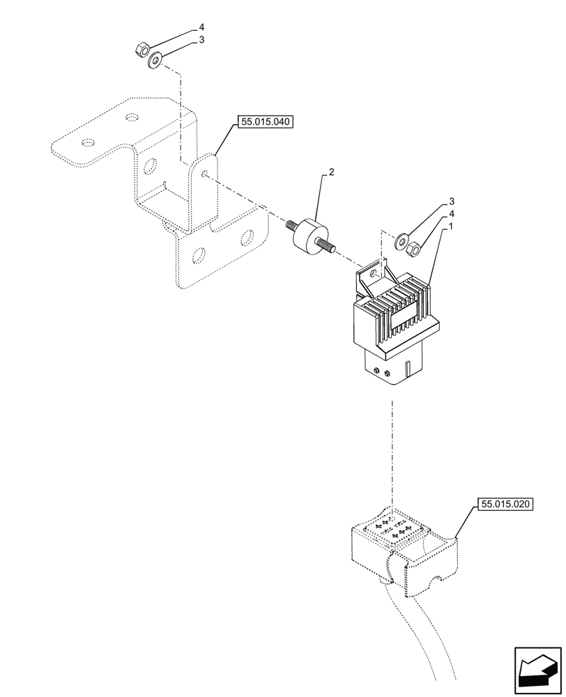Схема запчастей Case IH FARMALL 90CL - (55.202.010) - VAR - 759324, 759325 - GLOW PLUG (55) - ELECTRICAL SYSTEMS