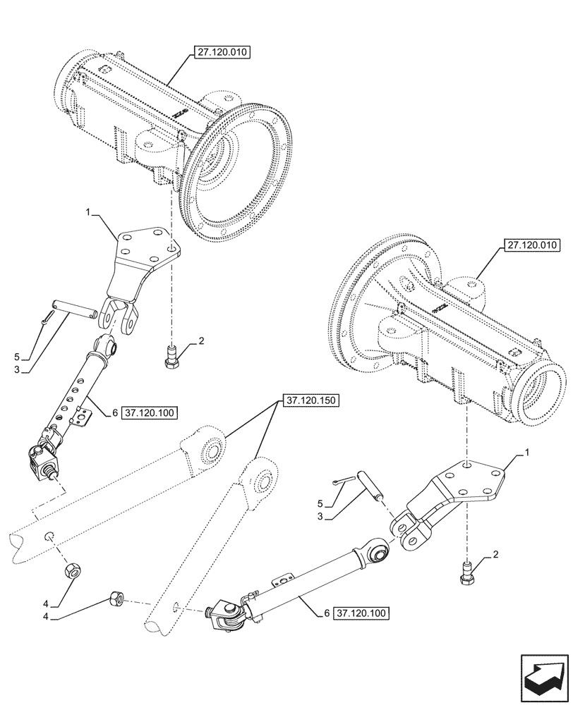 Схема запчастей Case IH FARMALL 110CL - (37.120.090) - VAR - 758894 - REAR, 3 POINT HITCH, STABILIZER BAR, MECHANICAL (37) - HITCHES, DRAWBARS & IMPLEMENT COUPLINGS