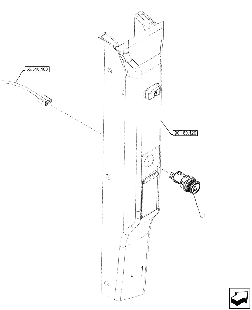 Схема запчастей Case IH FARMALL 110CL - (55.512.040) - CIGARETTE LIGHTER, CAB (55) - ELECTRICAL SYSTEMS