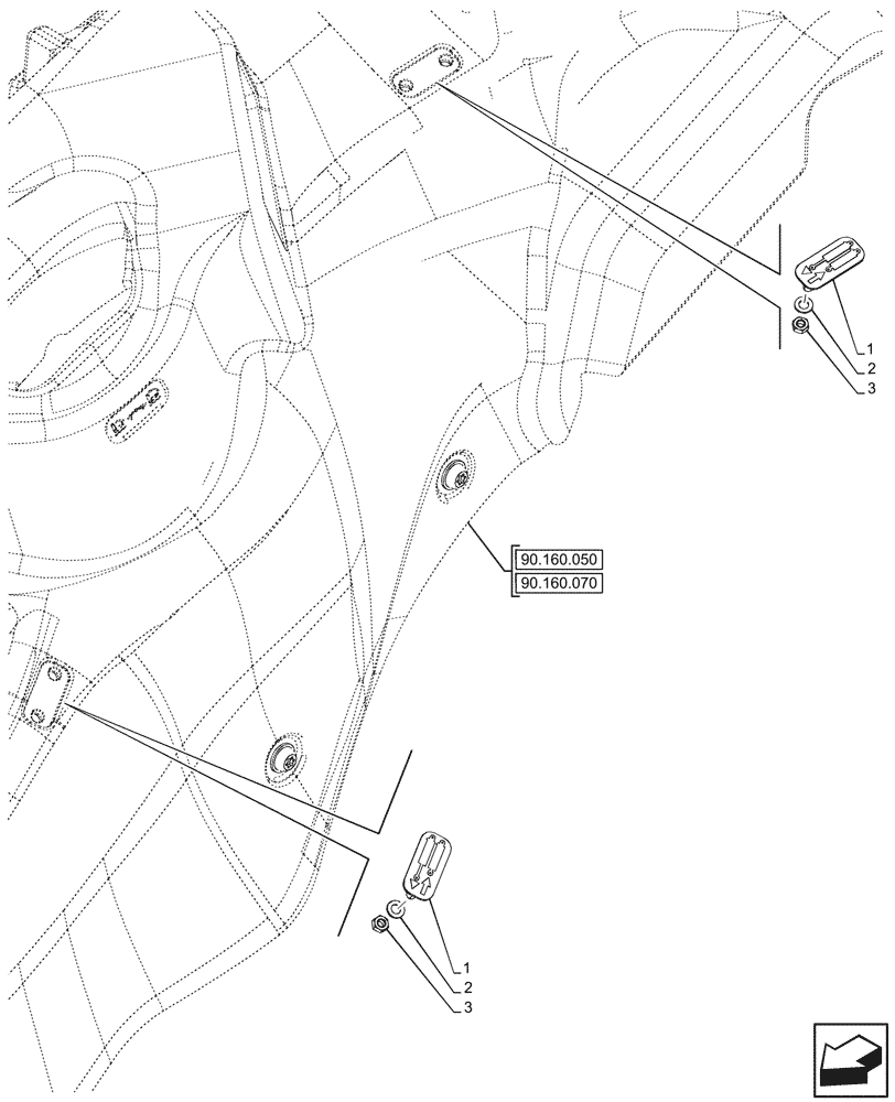 Схема запчастей Case IH FARMALL 110CL - (90.108.045) - VAR - 759023, 759024 - DECAL, LIFT ARM, SET OF LEVERS (90) - PLATFORM, CAB, BODYWORK AND DECALS