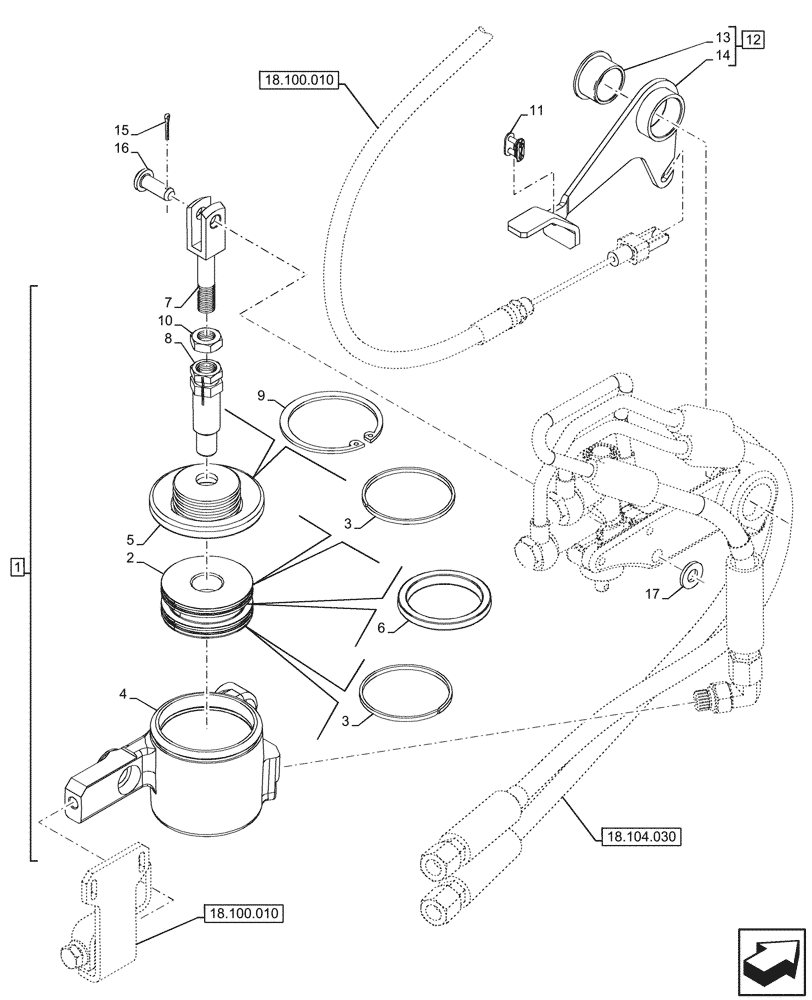 Схема запчастей Case IH FARMALL 90CL - (18.104.040) - VAR - 743522, 759018, 759019 - PTO CLUTCH, CONTROL, CYLINDER (18) - CLUTCH