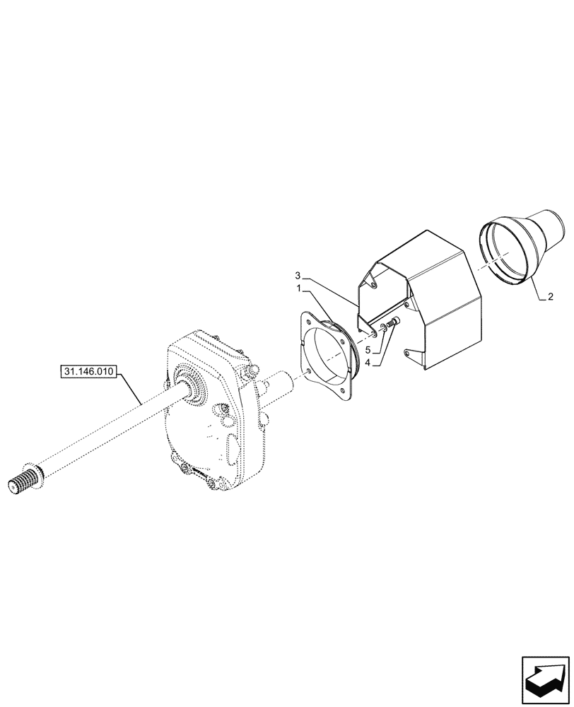 Схема запчастей Case IH FARMALL 90CL - (31.146.040) - VAR - 743522 - FRONT PTO, PROTECTION (31) - IMPLEMENT POWER TAKE OFF