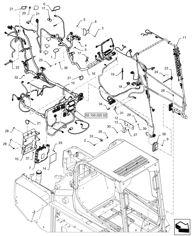 Схема запчастей Case IH SV340 - (55.101.010[03]) - WIRE HARNESS, ELECTRO-HYDRAULIC CONTROLS (55) - ELECTRICAL SYSTEMS