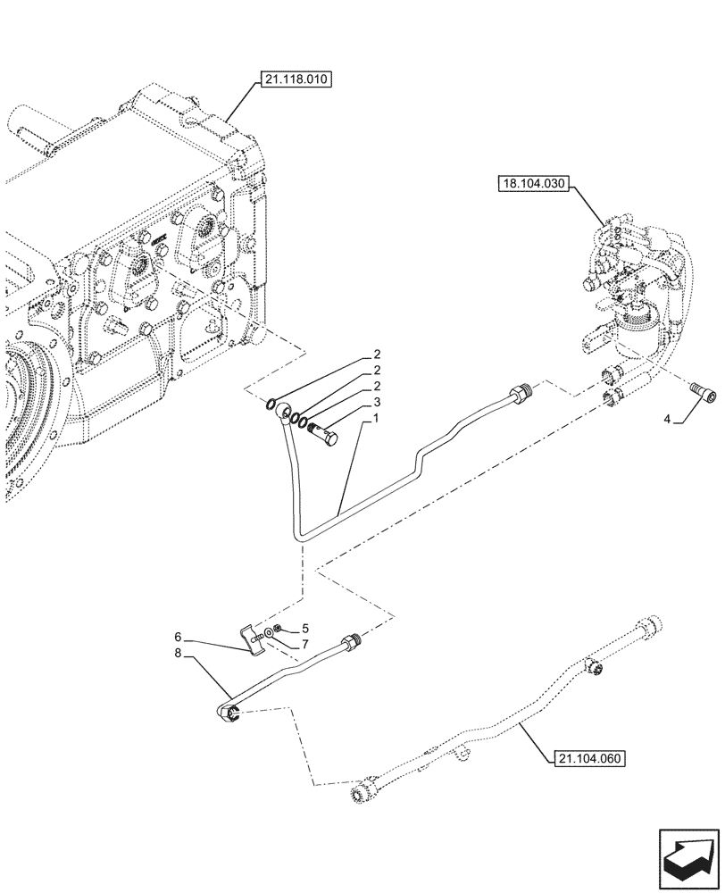 Схема запчастей Case IH FARMALL 90CL - (18.104.050) - VAR - 743522, 759019 - PTO CLUTCH, CONTROL, LINES (18) - CLUTCH