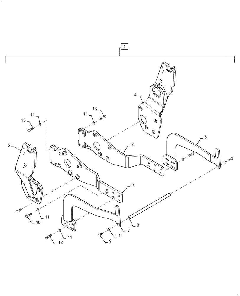 Схема запчастей Case IH L775 - (39.100.321[02]) - VAR - 713764006 - SUBFRAME MOUNTING PARTS (AFTER APRIL 1 2017) (39) - FRAMES AND BALLASTING