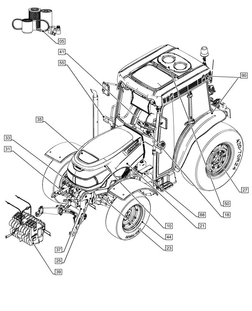 Схема запчастей Case IH FARMALL 100CL - (00.000.00[01]) - PICTORIAL INDEX - MAIN SECTIONS (00) - GENERAL & PICTORIAL INDEX