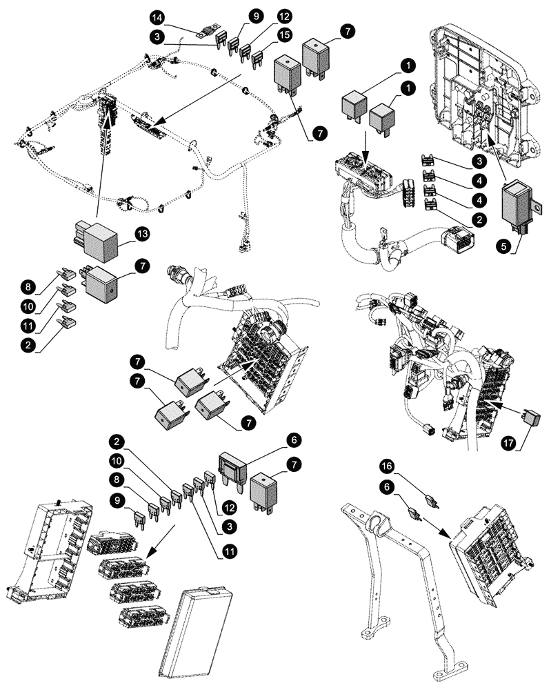Схема запчастей Case IH FARMALL 90CL - (05.100.043) - MAINTENANCE PARTS - FUSES (05) - SERVICE & MAINTENANCE