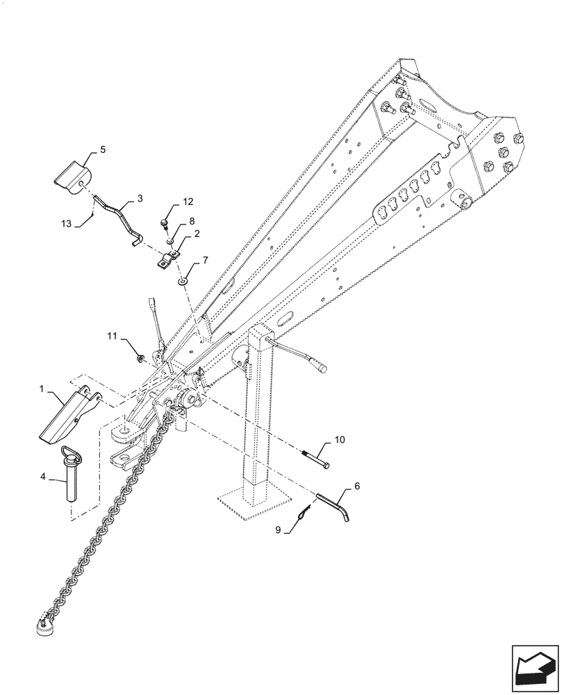 Схема запчастей Case IH RB455 - (39.110.AM[02]) - LOCKING HITCH PIN (39) - FRAMES AND BALLASTING